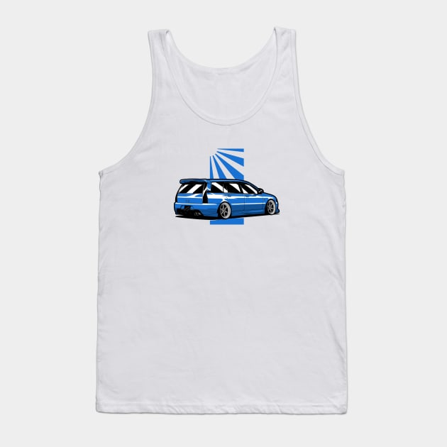 Blue Lancer Evo Wagon Tank Top by KaroCars